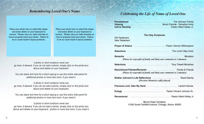 Teal Devotion Funeral Booklet Template - The Funeral Program Site