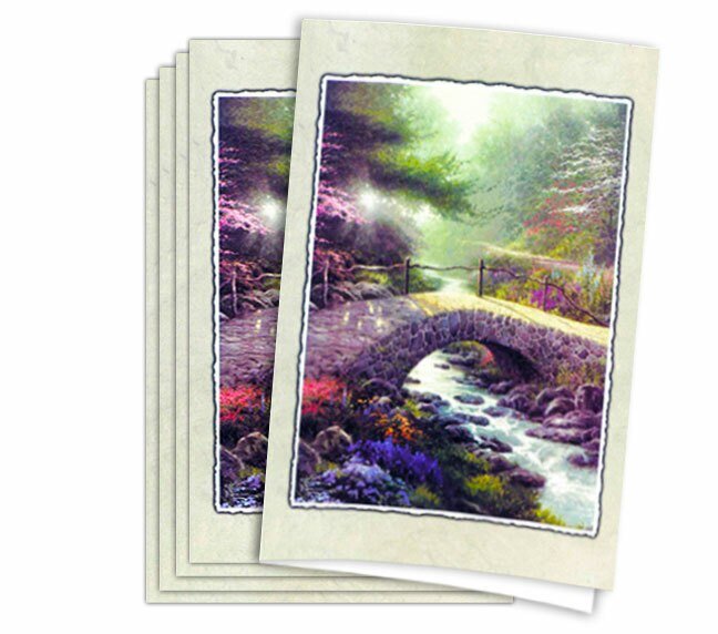 Thomas Kinkade Bridge of Faith Funeral Paper (Pack of 25) - The Funeral Program Site