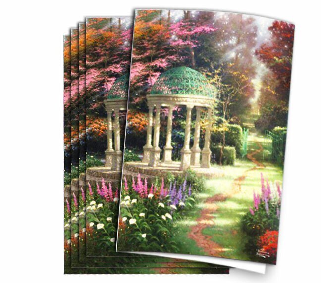 Thomas Kinkade Garden of Prayer Funeral Paper (Pack of 25) - The Funeral Program Site