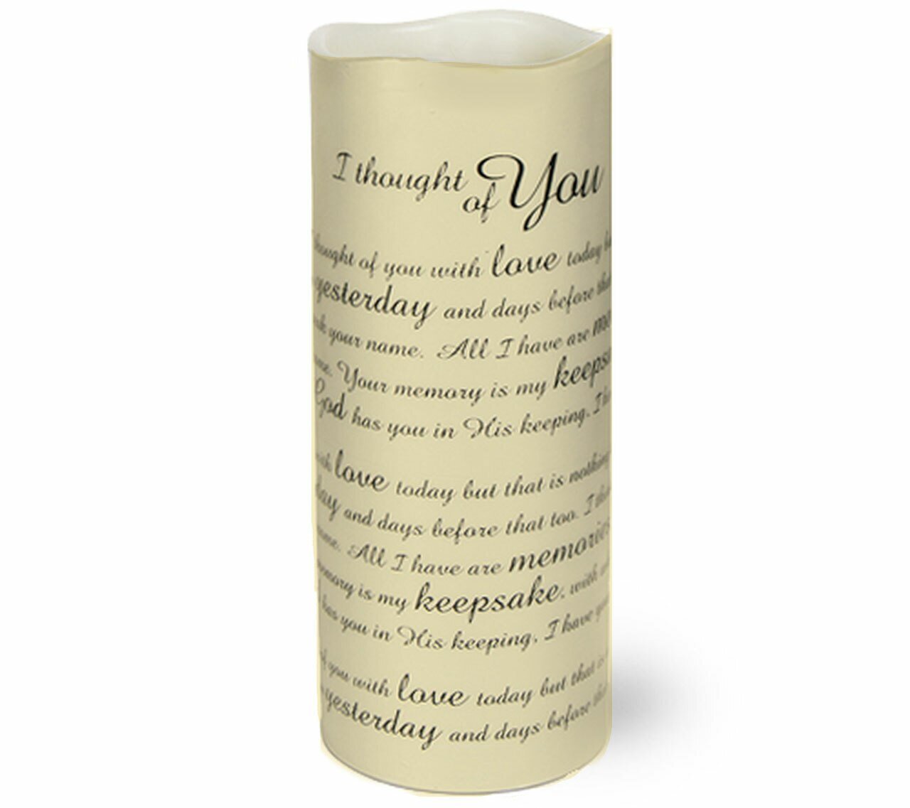 Thoughts of You Personalized LED Memorial Candle - The Funeral Program Site