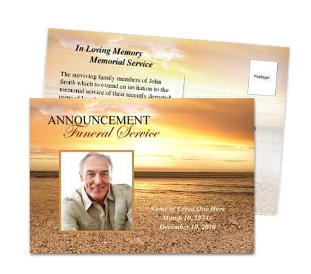 Timeless Funeral Announcement Template - The Funeral Program Site