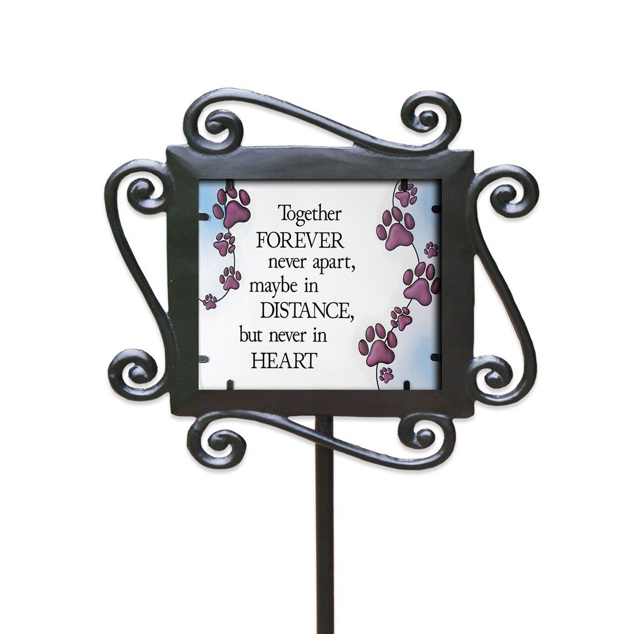 Together Forever Pet Inspirational Large Glass Garden Stake - The Funeral Program Site