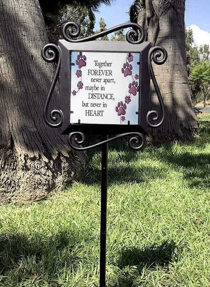 Together Forever Pet Inspirational Large Glass Garden Stake - The Funeral Program Site