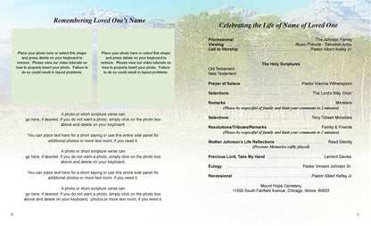 Tranquil Funeral Booklet Template - The Funeral Program Site