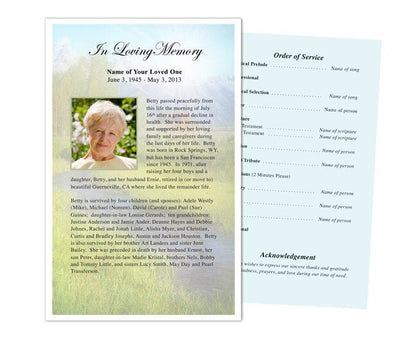 Tranquil Funeral Flyer Template - The Funeral Program Site