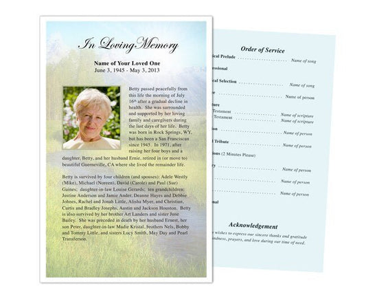 Tranquil Funeral Flyer Template - The Funeral Program Site