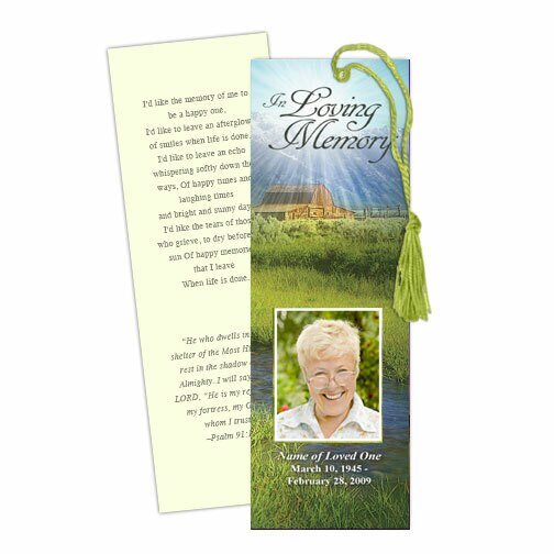 Tranquil Memorial Bookmark Template - The Funeral Program Site