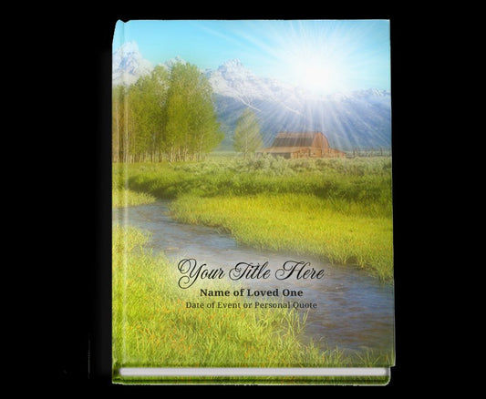 Tranquil Perfect Bind Memorial Funeral Guest Book - The Funeral Program Site