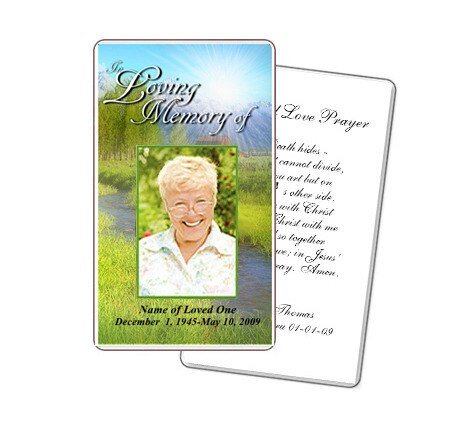 Tranquil Prayer Card Template - The Funeral Program Site