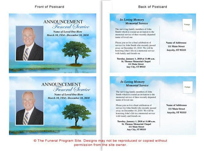 Treasure Funeral Announcement Template - The Funeral Program Site