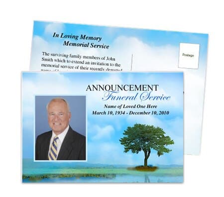 Treasure Funeral Announcement Template - The Funeral Program Site