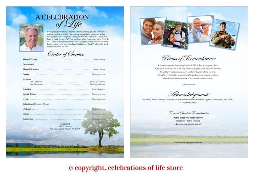 Treasure Funeral Flyer Template - The Funeral Program Site