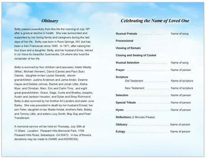 Treasure Funeral Program Template - The Funeral Program Site