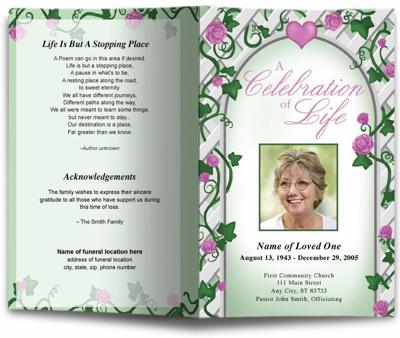 Trellis Funeral Program Template - The Funeral Program Site