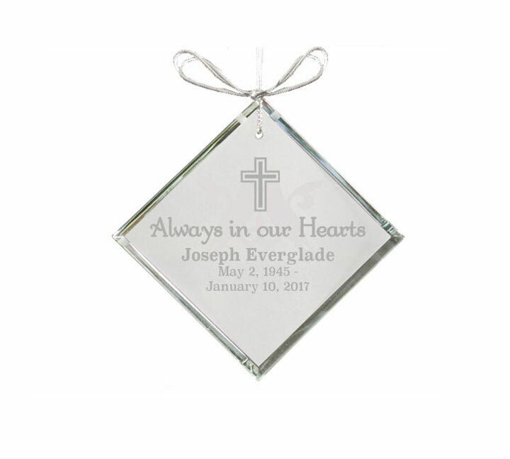 Triangle Bevel Edge Crystal Christmas Ornament - The Funeral Program Site