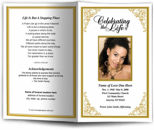 Tribute Funeral Program Template - The Funeral Program Site