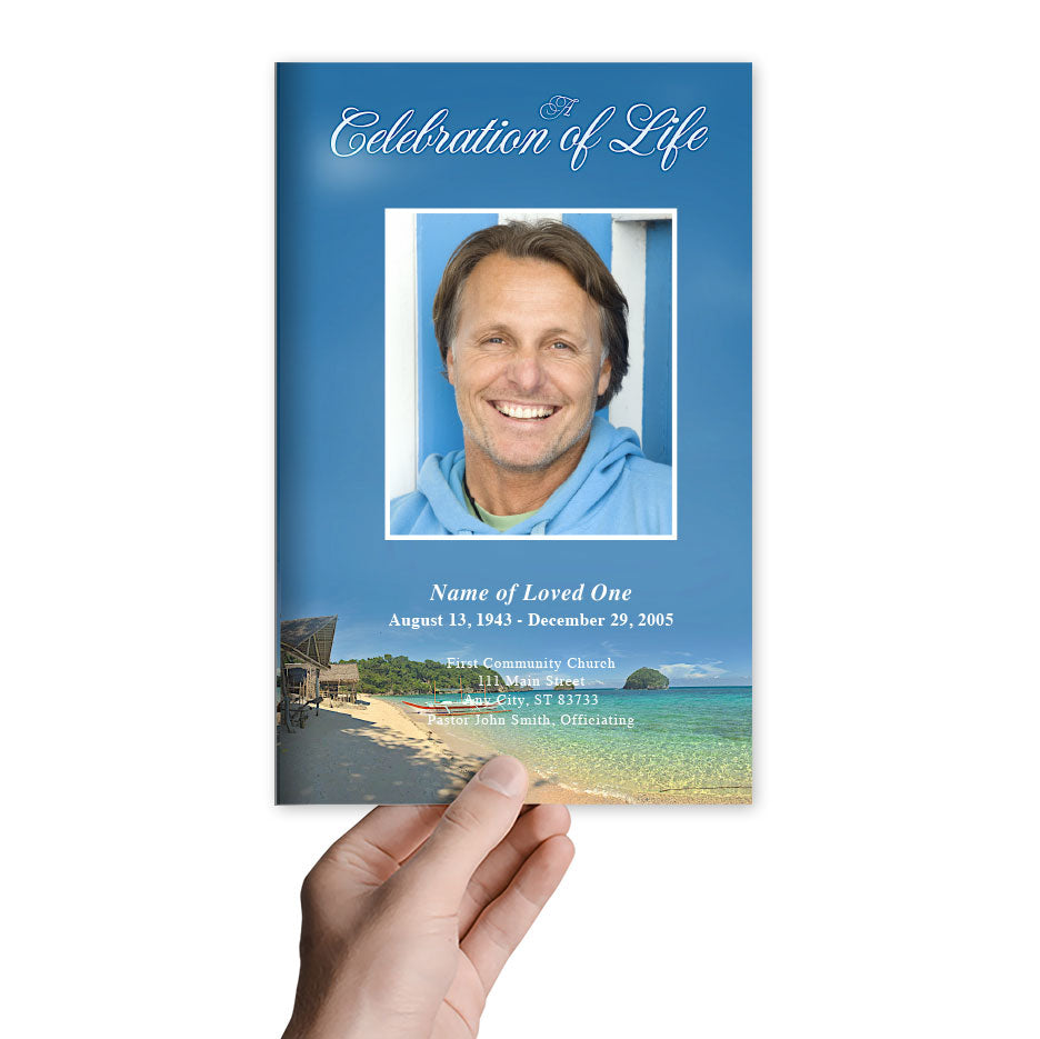 Tropical Funeral Program Template.