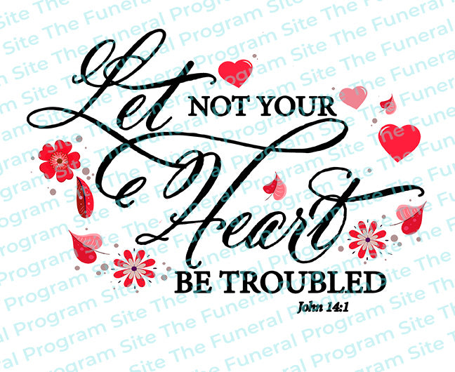 Let Not Your Heart Bible Verse Word Art.