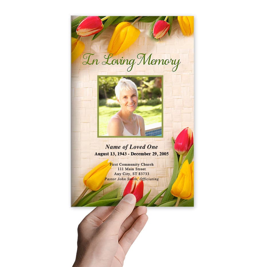 Tulips Funeral Program Template - The Funeral Program Site