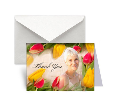 Tulips Funeral Thank You Card Design & Print (Pack of 50) - The Funeral Program Site