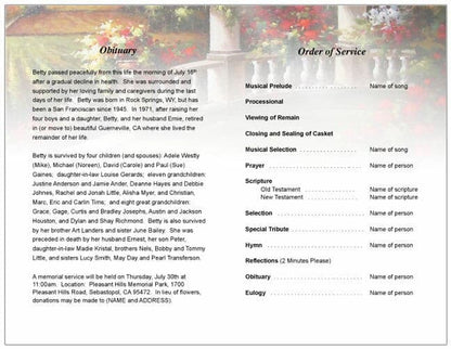 Tuscany Funeral Program Template - The Funeral Program Site