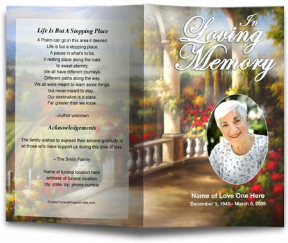 Tuscany Funeral Program Template - The Funeral Program Site