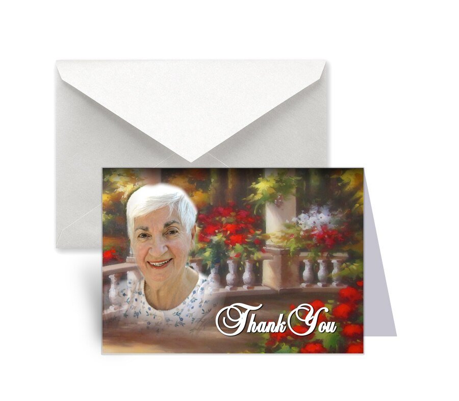 Tuscany Funeral Thank You Card Design & Print (Pack of 50) - The Funeral Program Site