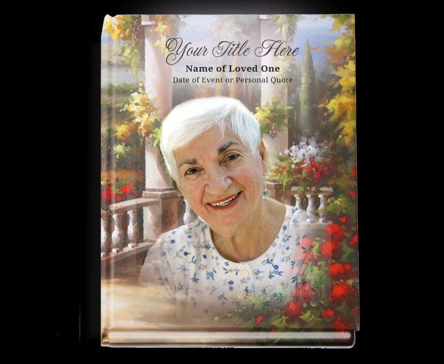 Tuscany Perfect Bind Memorial Funeral Guest Book - The Funeral Program Site