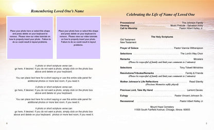 Twilight Funeral Booklet Template - The Funeral Program Site