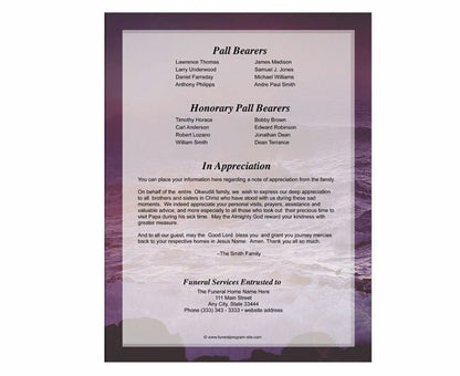 Twilight Funeral Booklet Template - The Funeral Program Site