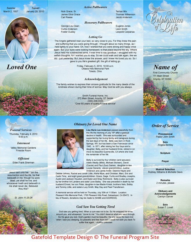 Unforgettable Gatefold Program Template - The Funeral Program Site