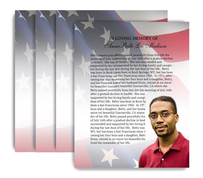 U.S. Flag Funeral Flyer Design & Print (Pack of 50) - The Funeral Program Site