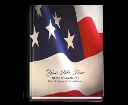 US Flag Perfect Bind Memorial Funeral Guest Book - The Funeral Program Site