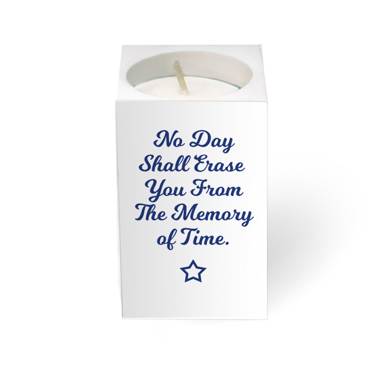 US Flag Personalized Mini Tea Light Memorial Candle & Holder - The Funeral Program Site