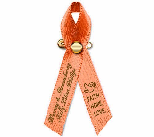 Uterine Cancer Awareness Ribbon (Peach) - Pack of 10 - The Funeral Program Site