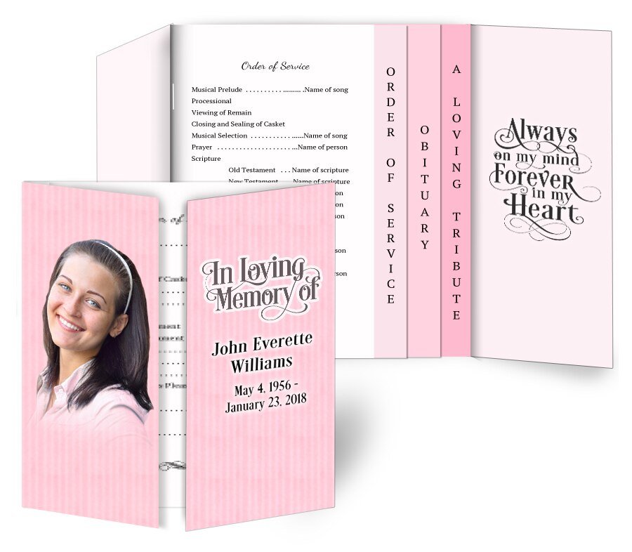 Vertical Gatefold - Graduated Combo Funeral Program Design & Print (Pack of 50) - The Funeral Program Site