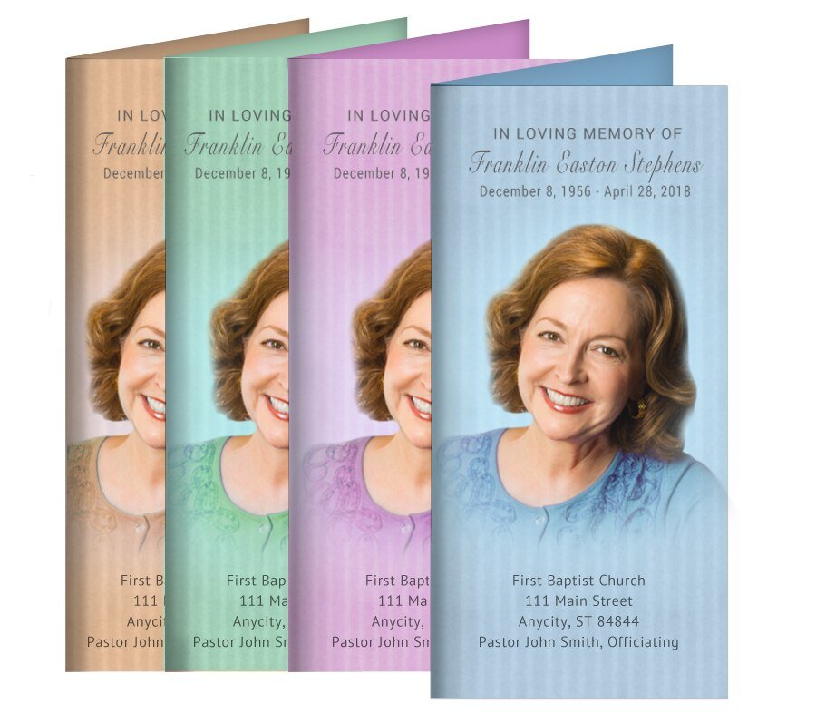 Vertical Stripes Long Fold Program Design & Print (Pack of 50) - The Funeral Program Site