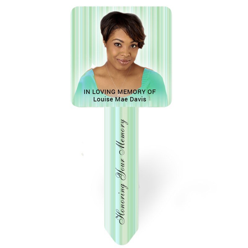 Vertical Stripes Personalized Memorial Garden Plant Stake - The Funeral Program Site