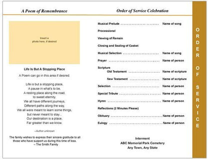 Vision 8 - Sided Graduated Program Template - The Funeral Program Site