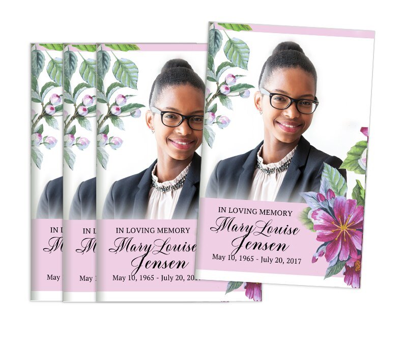 Water Blossom Bifold Funeral Program Design & Print (Pack of 50) - The Funeral Program Site