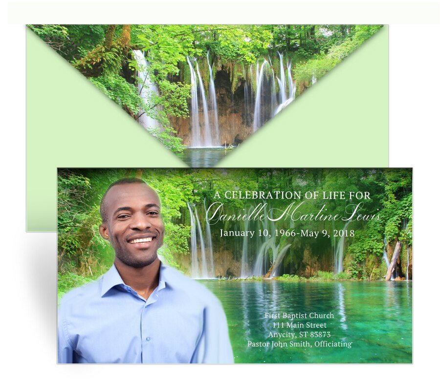 Waterfall Envelope Fold Program Done For You Design & Print (Pack of 50) - The Funeral Program Site