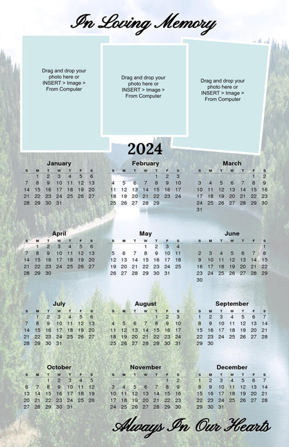 Waterscape Memorial Calendars Template Google Docs - The Funeral Program Site