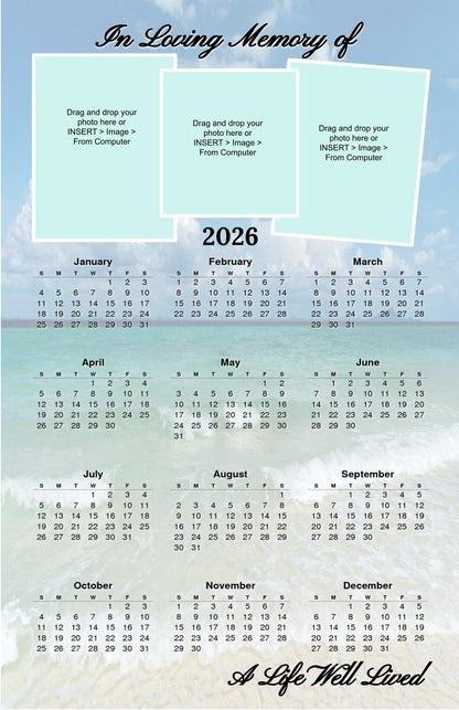 Waterscape Memorial Calendars Template Google Docs - The Funeral Program Site