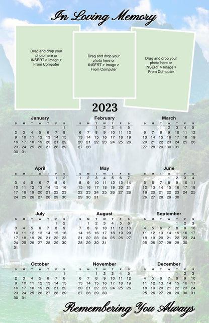 Waterscape Memorial Calendars Template Google Docs - The Funeral Program Site