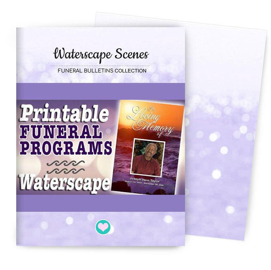 Waterscape Printable Funeral Program Catalog - The Funeral Program Site