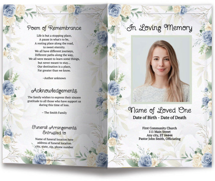 Rosarita Funeral Program Template (Easy Online Editor) – The Funeral ...