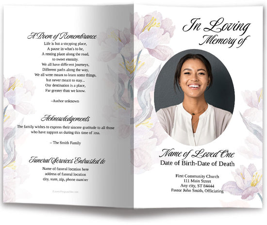 Botanical Online Funeral Program Template – The Funeral Program Site