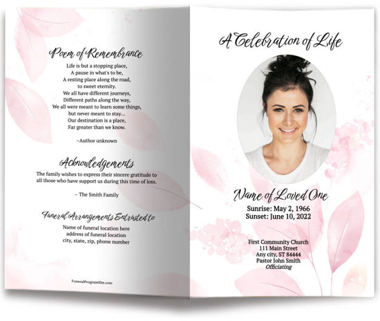 Leaflet Funeral Program Template (Easy Online Editor) – The Funeral ...