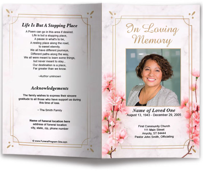 Reminisce Funeral Program Template – The Funeral Program Site