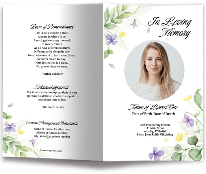 Dream Funeral Program Template (Easy Online Editor) – The Funeral ...